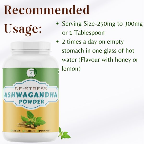 Recommended Usage: Advaita • Serving Size-250mg to 300mg or 1 Tablespoon • 2 times a day on empty stomach in one glass of hot water (Flavour with honey or lemon)